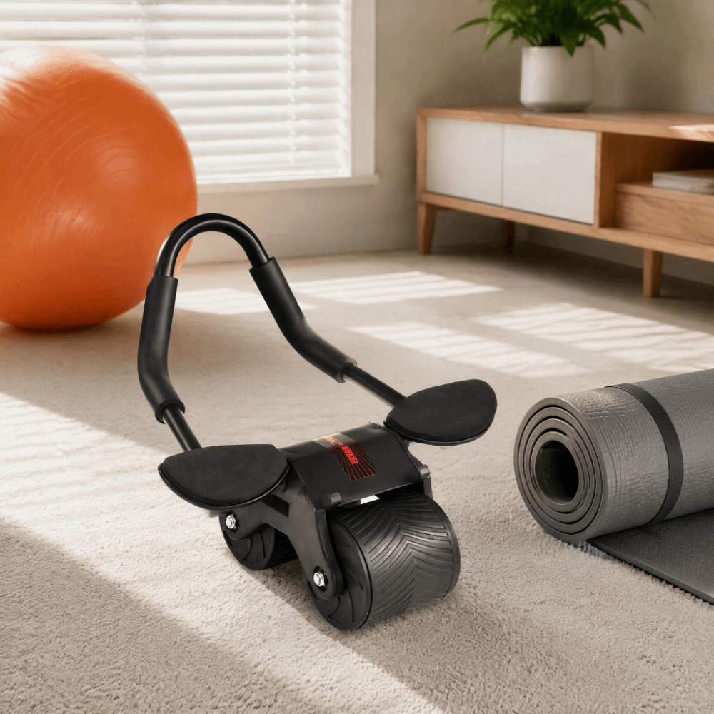 Ab Roller Wheel With Elbow Support - Otomatik Geri Tepmeli Karın Egzersiz Aleti,