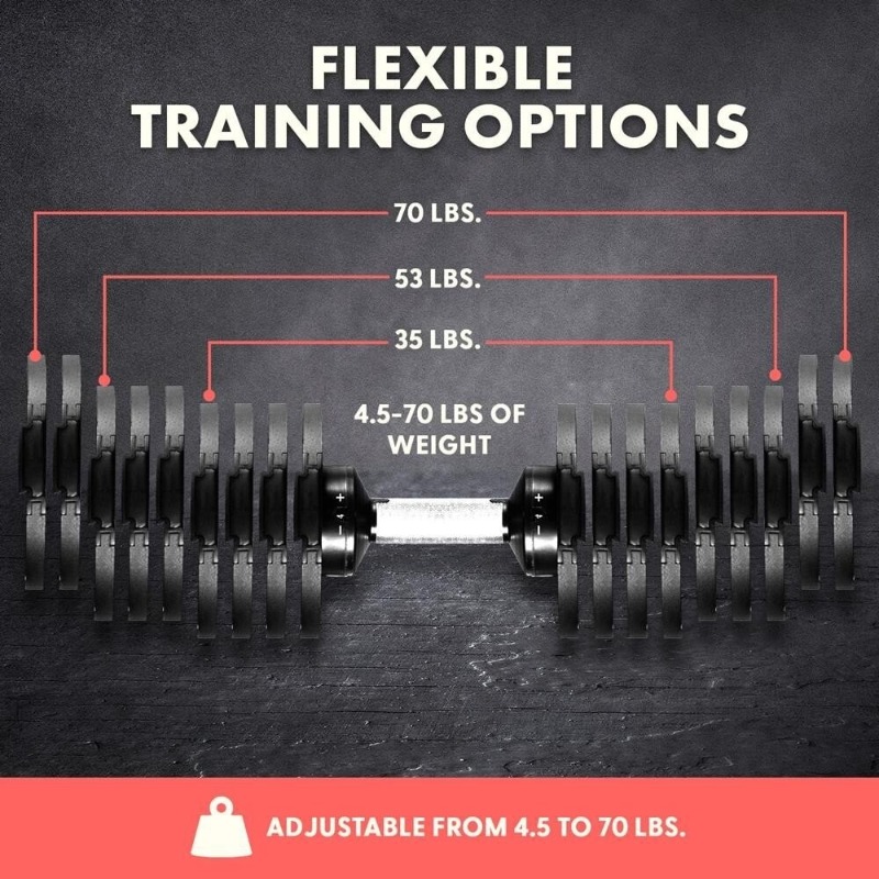 Büyük Fitness Ekipmanı 70 Lbs  - Adjustable Dumbbell Pair 40Kg incelemesi ve fiyatı